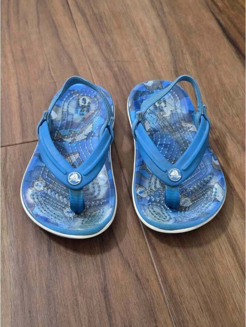 Crocs Baby Boy Blue Sandals Size 7 - Good Condition